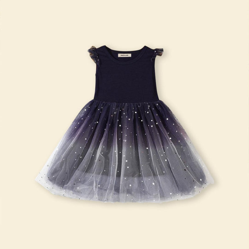 Girls Sleeveless Star Print Dress Casual Dresses   