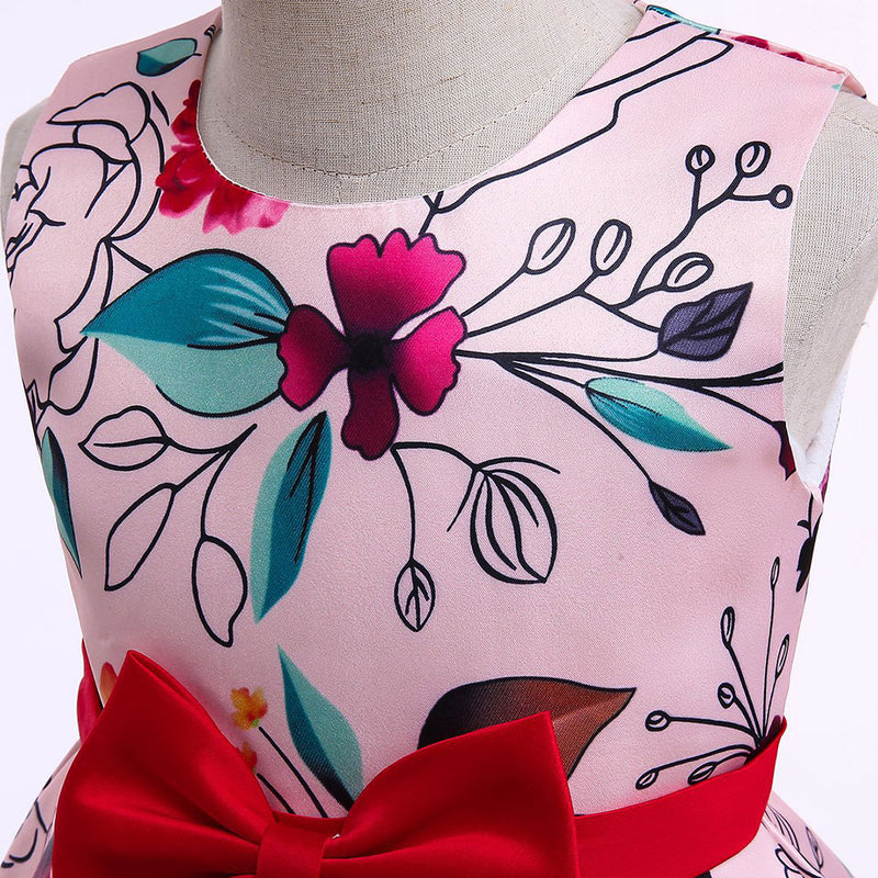 Girls Printed Box Pleat Casual Dress Casual Dresses   