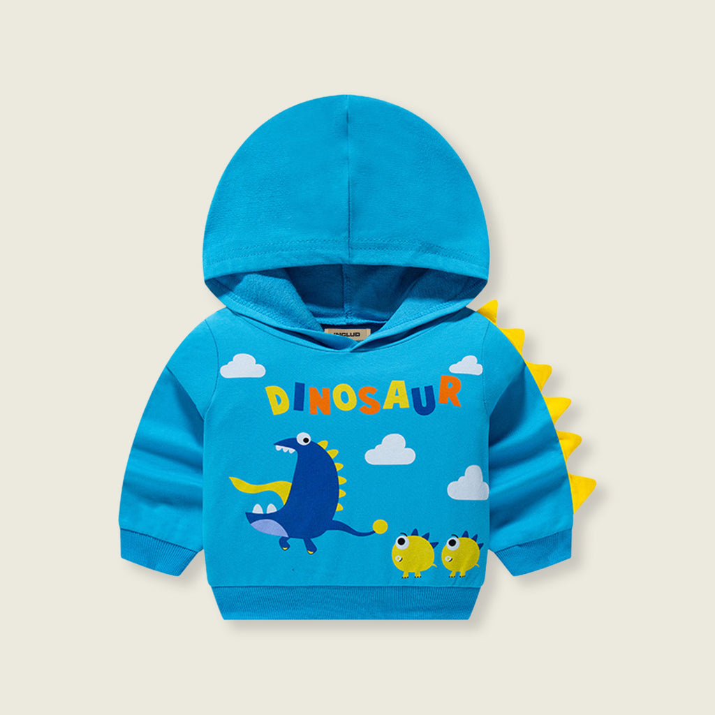 Boys Dinosaur Print Hooded Sweatshirt
