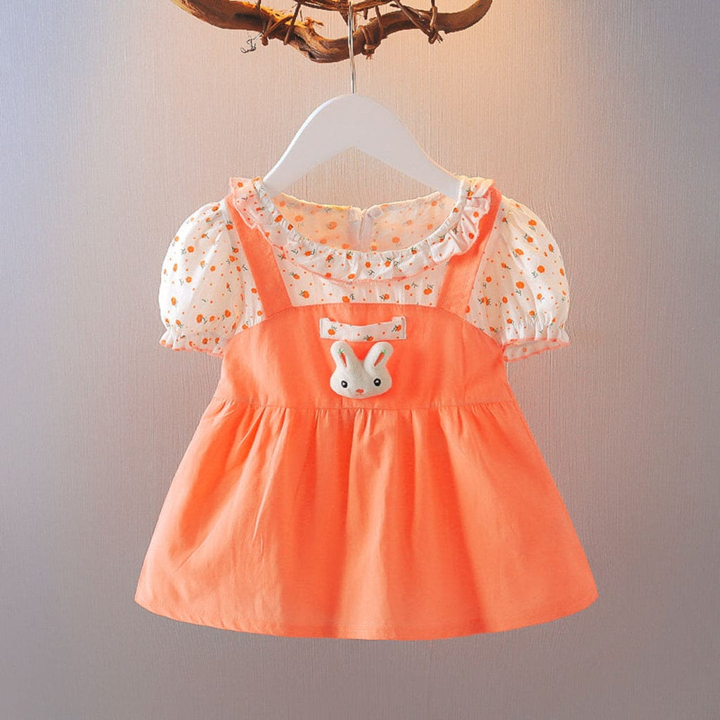 Girls Printed Pinafore Style Casual Dress