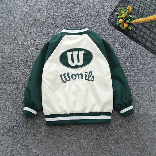 Boys Green Printed Front Open Trendy Jacket With Side Pockets Coats & Jackets