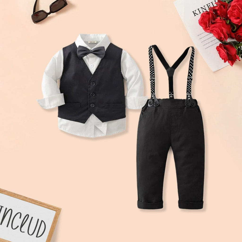 Boys Party Wear Shirt with Trousers & Waistcoat Set