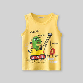 Boys Round Neck Graphic Vest Tshirts   