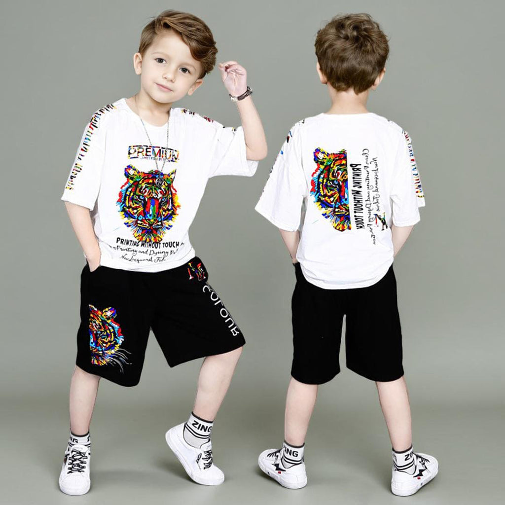Boys Printed T-shirt with Shorts Set Sets   