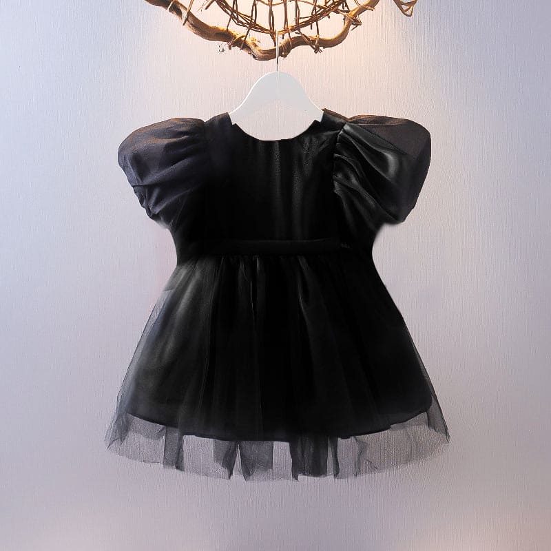 Girls Gathered Tulle Party Dress with Statement Bow