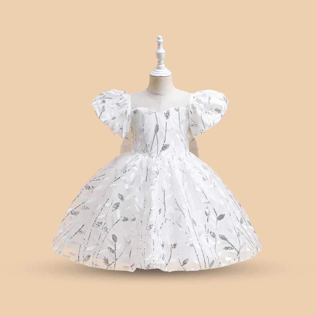 Net Emboridery Dress Casual Dresses White 4-5 Y 