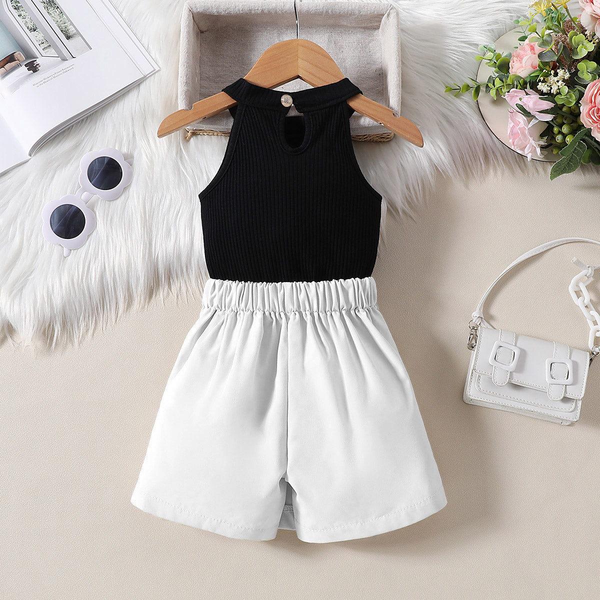 Girls Halter Neck Top With Pencil Skort Set Sets
