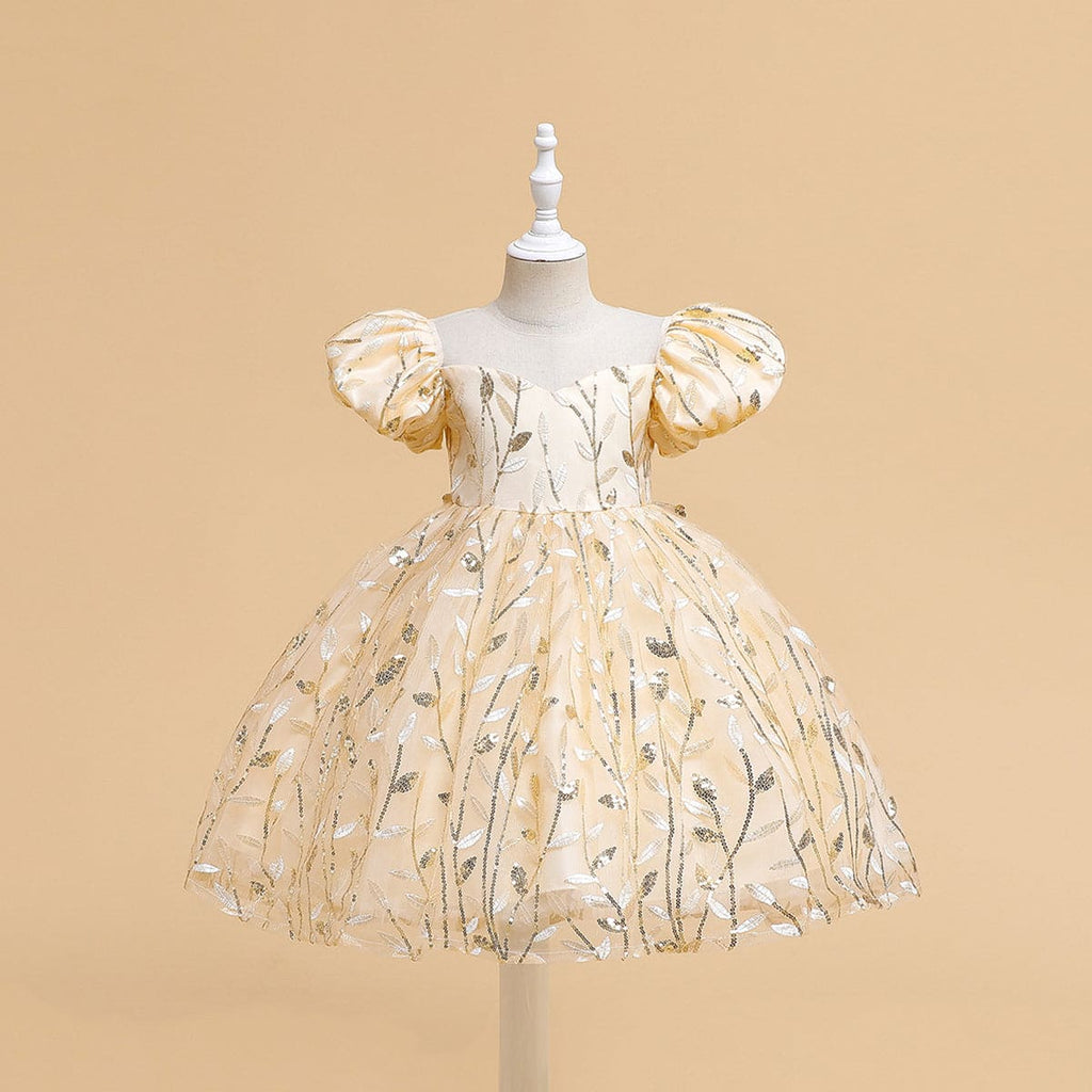 Net Emboridery Dress Casual Dresses Cream 4-5 Y 