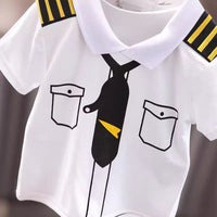 Boys Neck Tie Printed T-Shirt With Shorts 2 pc. Sets   