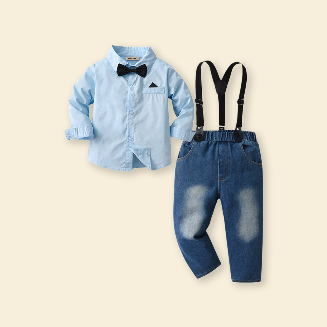 Boys Shirt with Suspender Denims Set 2 pc. Sets   