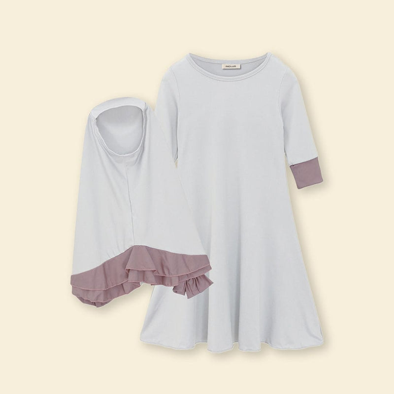 Girls Long Sleeve Dress With Head Scarf Casual Dresses   
