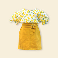 Girls Printed Top with Pencil Skirt Set Sets   