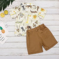Boys Printed Shirt With Shorts Sets   