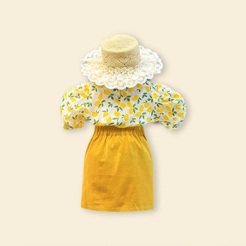 Girls Printed Top with Pencil Skirt Set Sets   