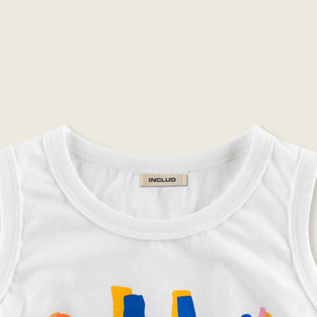 Boys Sleeveless T-shirt with Smiley Print Tshirts   