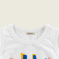 Boys Sleeveless T-shirt with Smiley Print Tshirts   