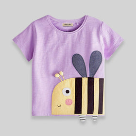 Girls T-Shirt with Applique Tshirts   