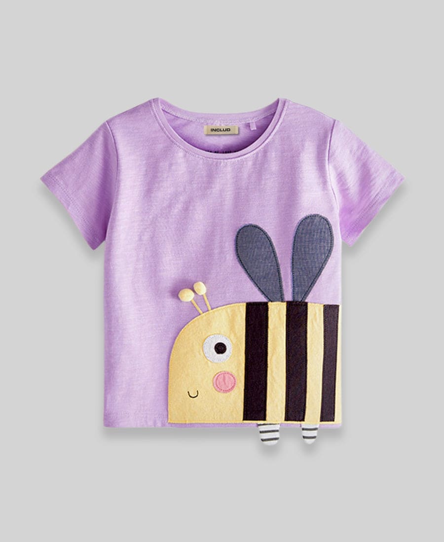 Girls T-Shirt with Applique Tshirts   