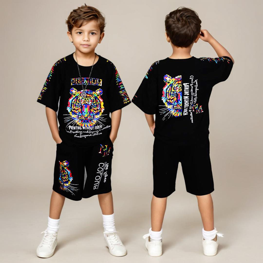 Boys Printed T-shirt with Shorts Set Sets   