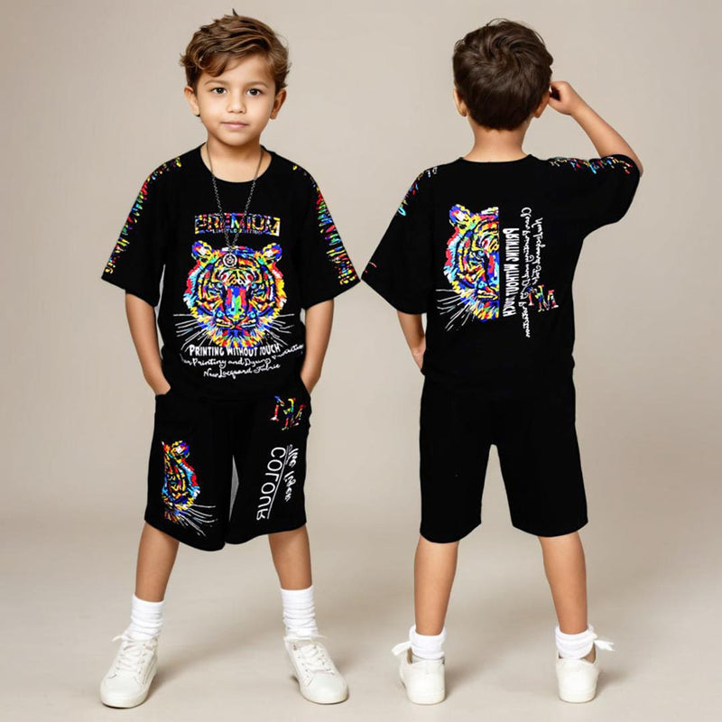 Boys Printed T-shirt with Shorts Set Sets   