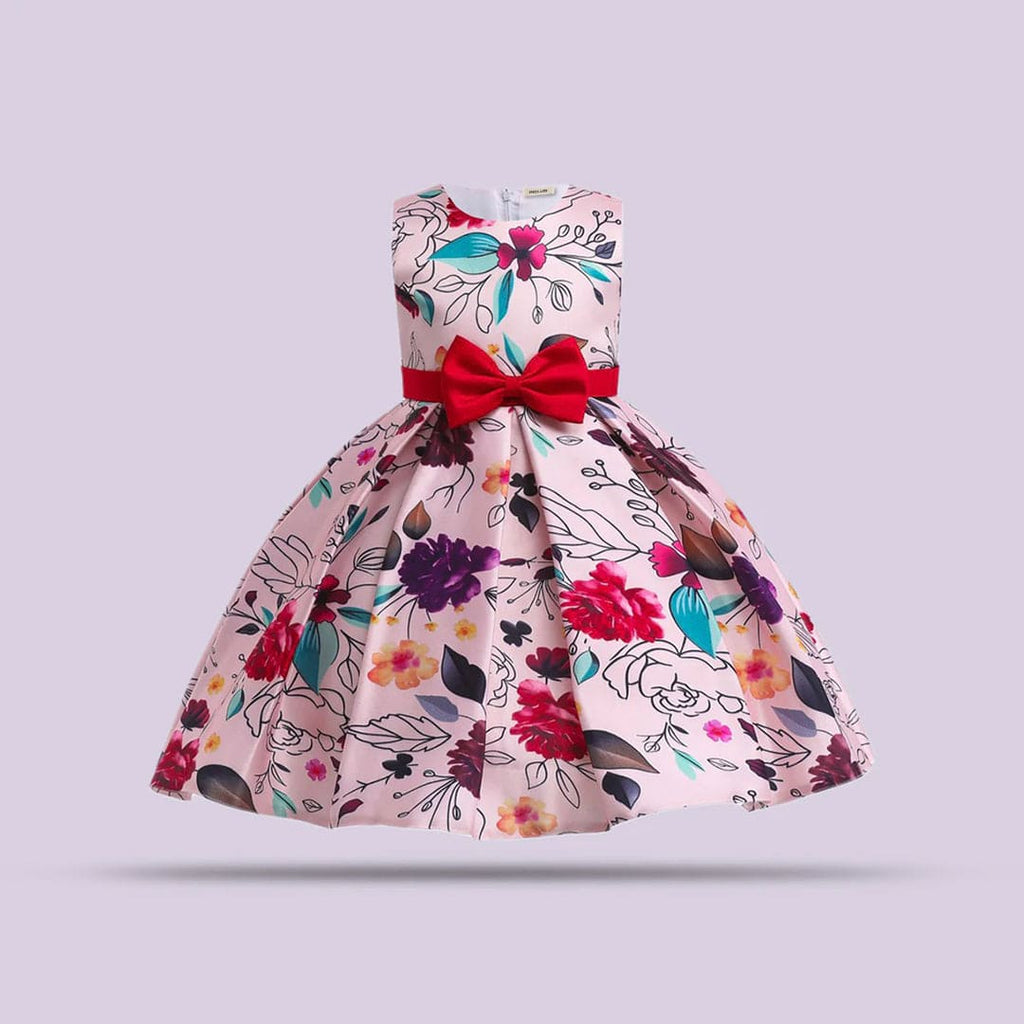 Girls Printed Box Pleat Casual Dress