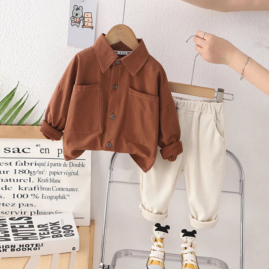 Boys Over Sized Corduroy Shirt with Pant Set(Copy) Sets