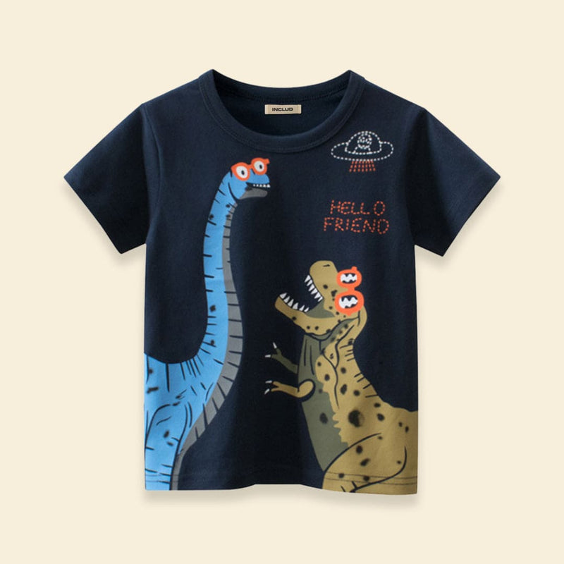 Boys Dinosaur Printed Casual T-shirt Tshirts   