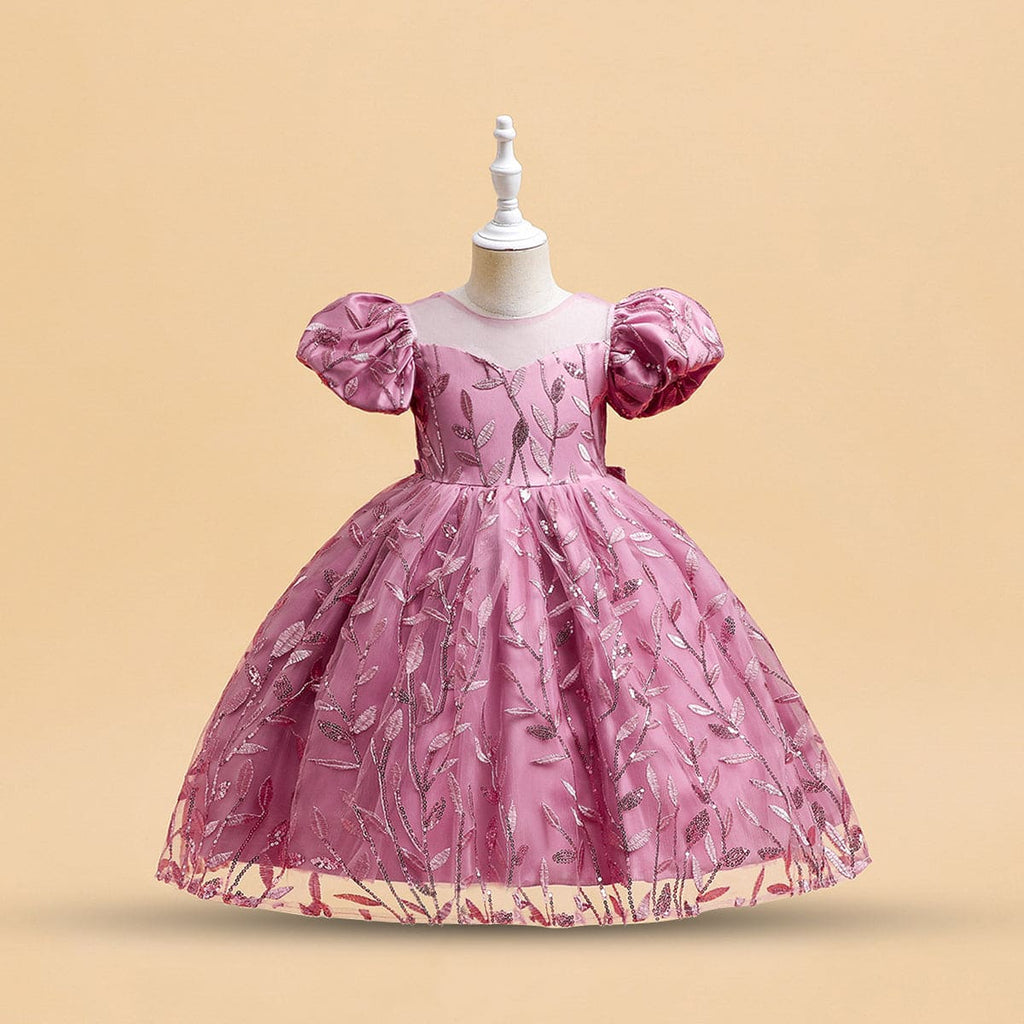 Net Emboridery Dress Casual Dresses Pink 4-5 Y 