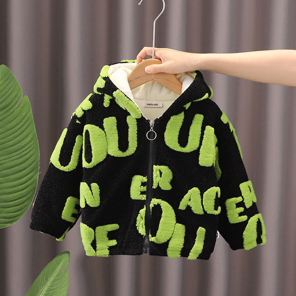 Boys Textured Jacket Coats & Jackets Green 3-4 Y 