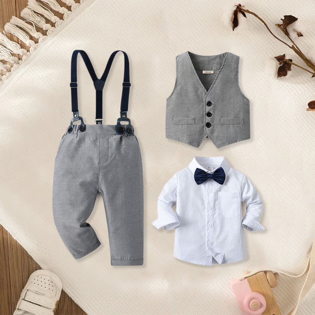 Boys Shirt with Suspender Trousers & Waistcoat 3pc Set 3 pc. Sets