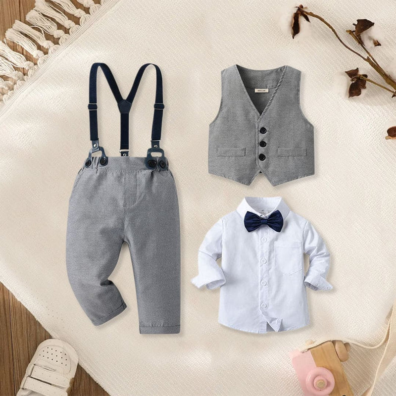Boys Shirt with Suspender Trousers & Waistcoat 3pc Set 3 pc. Sets