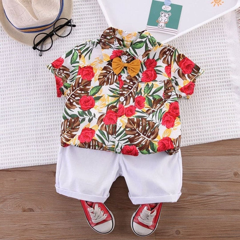 Boys Floral Printed Two Piece Set