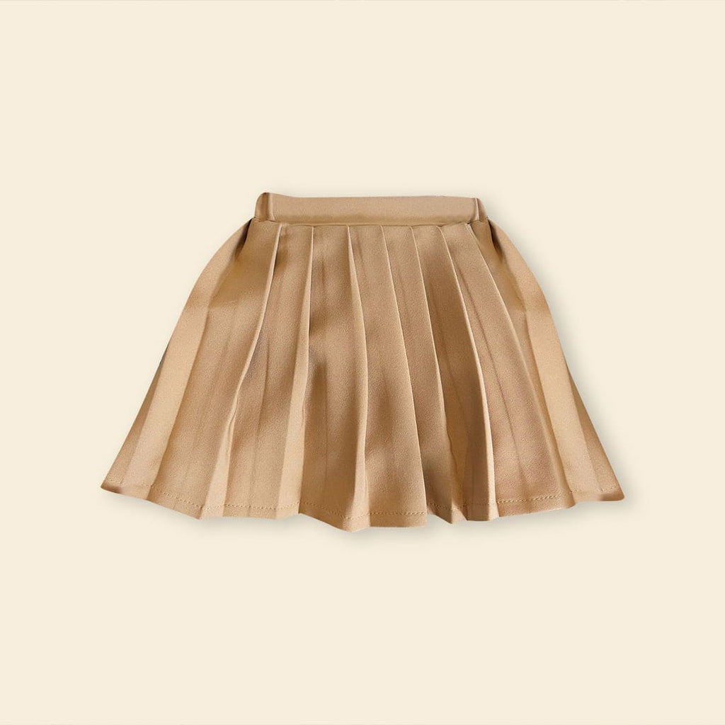 Girls Long Sleeve Peter Pan Collar Top With Skirt Sets   