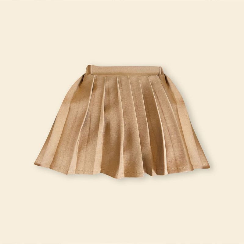Girls Long Sleeve Peter Pan Collar Top With Skirt Sets   