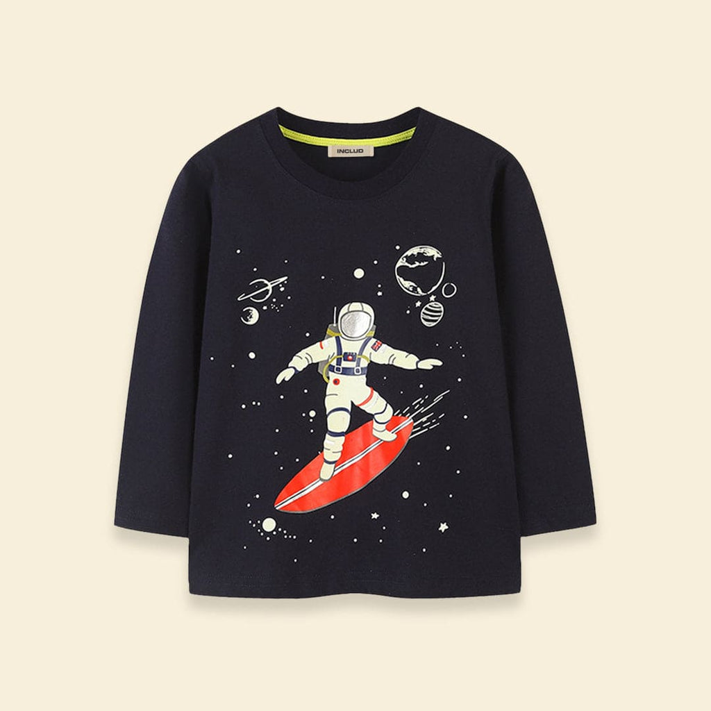 Boys Astronaut Print T-shirt Tshirts   