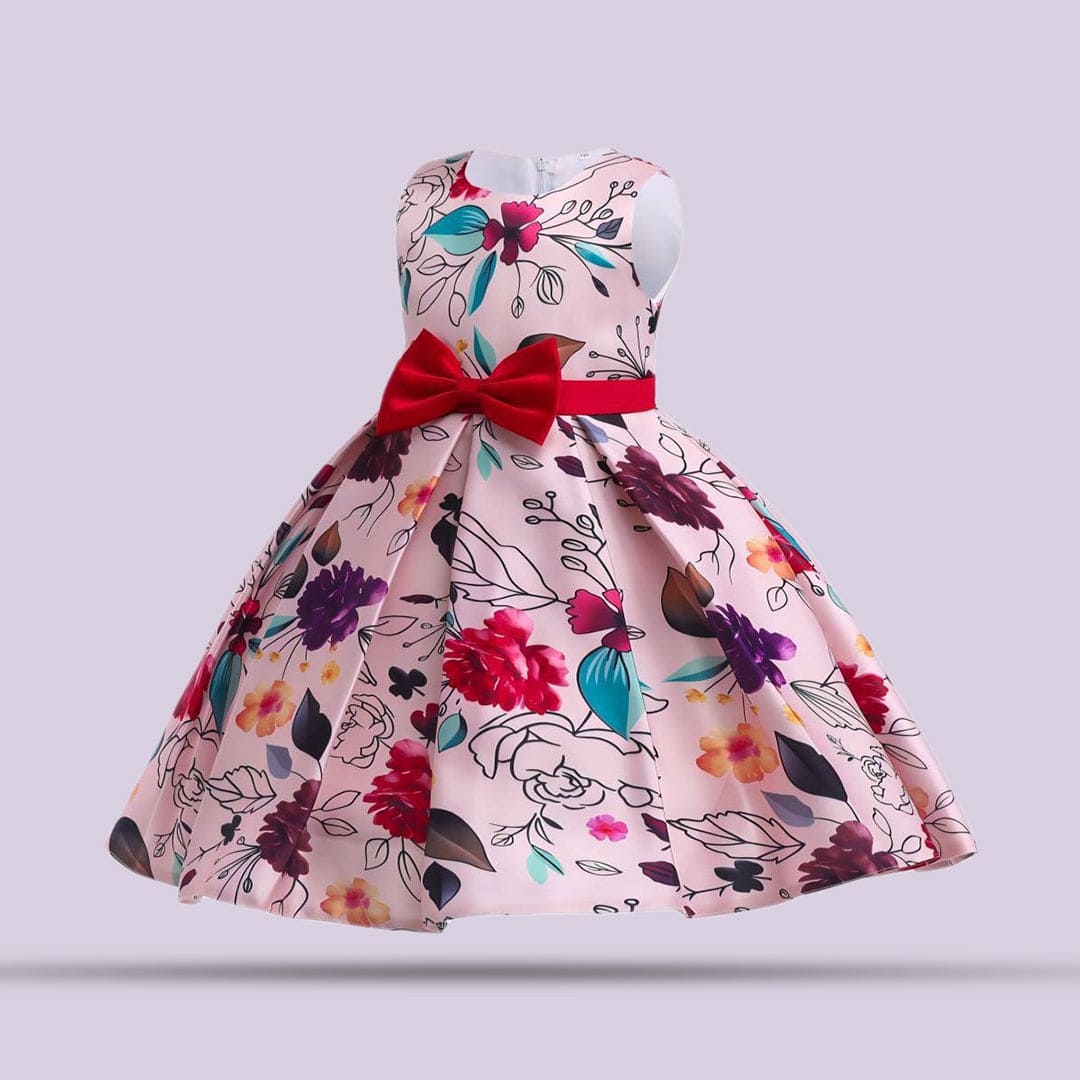 Girls Printed Box Pleat Casual Dress Casual Dresses   