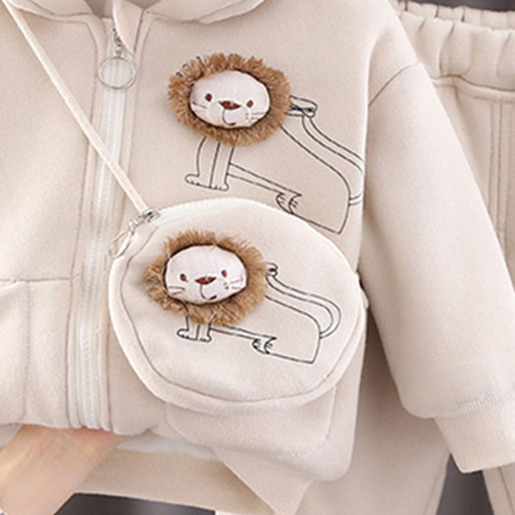 Boys Hooded Sweatshirt with Joggers Set with Sling Winterwear Sets   
