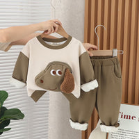 Boys Sweatshirt with Sweatpants Set Winterwear Sets Green 1-2 Y 