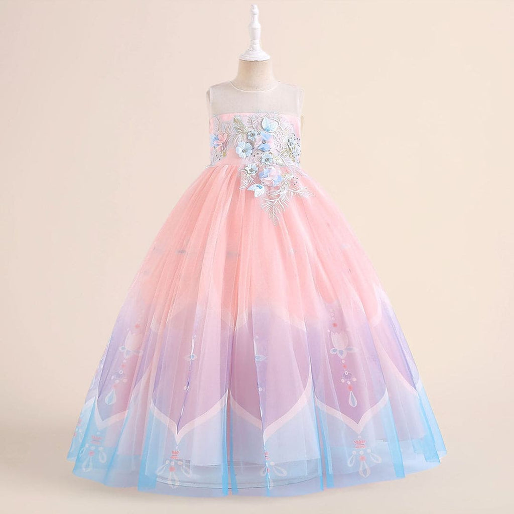 Girls Embellished Tulle Party Gown
