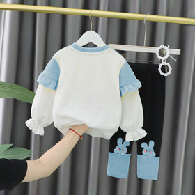 Girls Cape Sweatshirt with Leggings Set Winterwear Sets   
