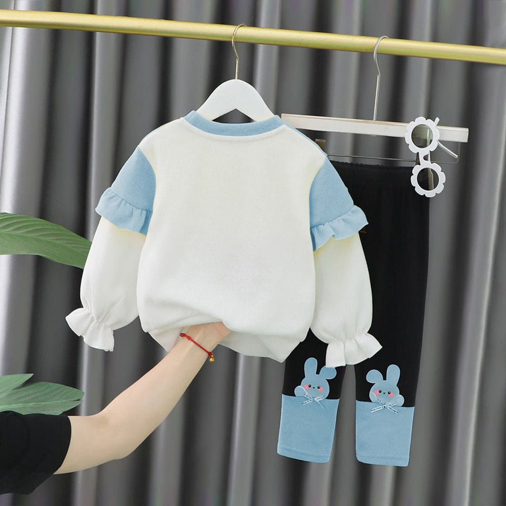 Girls Cape Sweatshirt with Leggings Set Winterwear Sets   
