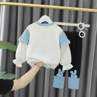 Girls Cape Sweatshirt with Leggings Set Winterwear Sets   