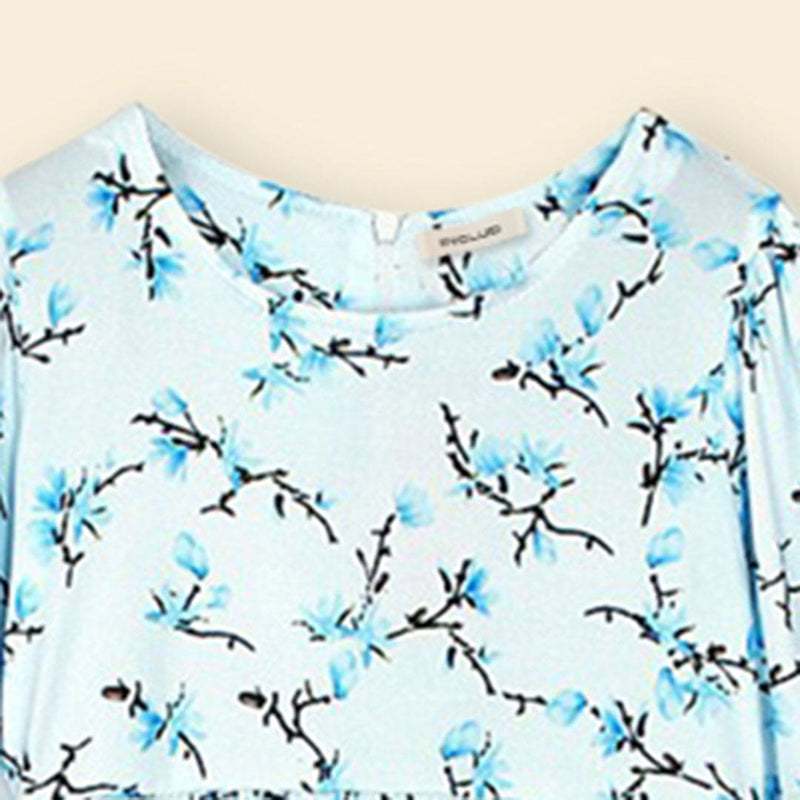 Girls Long Sleeve Floral Printed Dress With Head Scarf Casual Dresses   