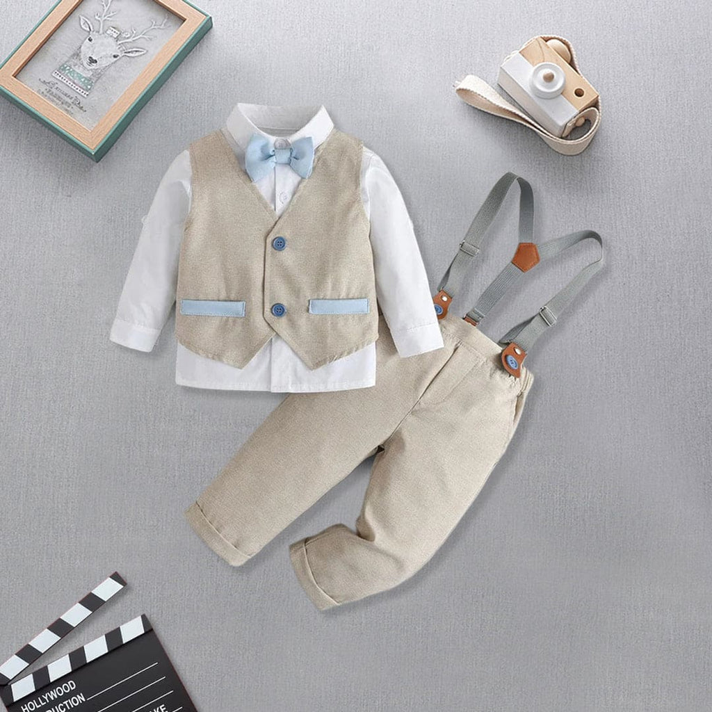 Boys Shirt with Suspender Trousers & Waistcoat 3pc Set