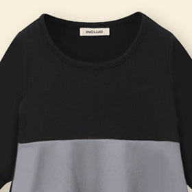 Girls Long Sleeve Colorblocked Dress With Head Scarf Casual Dresses   