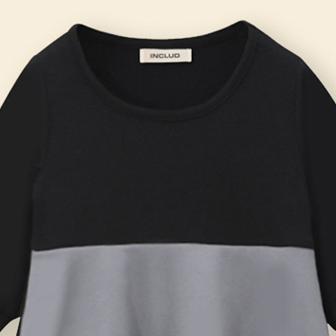 Girls Long Sleeve Colorblocked Dress With Head Scarf Casual Dresses   