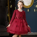 Girls Embroidered Knee Length Tutu Dress Party Dresses Red 4-5 Y