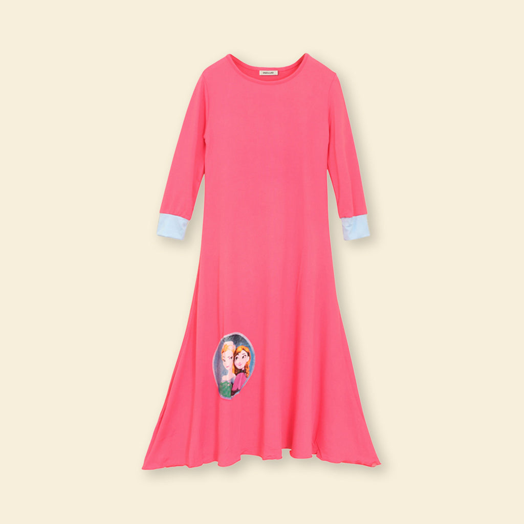 Girls Long Sleeve Dress With Head Scarf Casual Dresses   