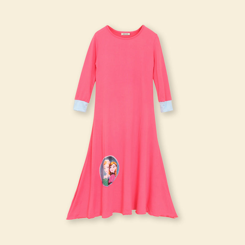 Girls Long Sleeve Dress With Head Scarf Casual Dresses   