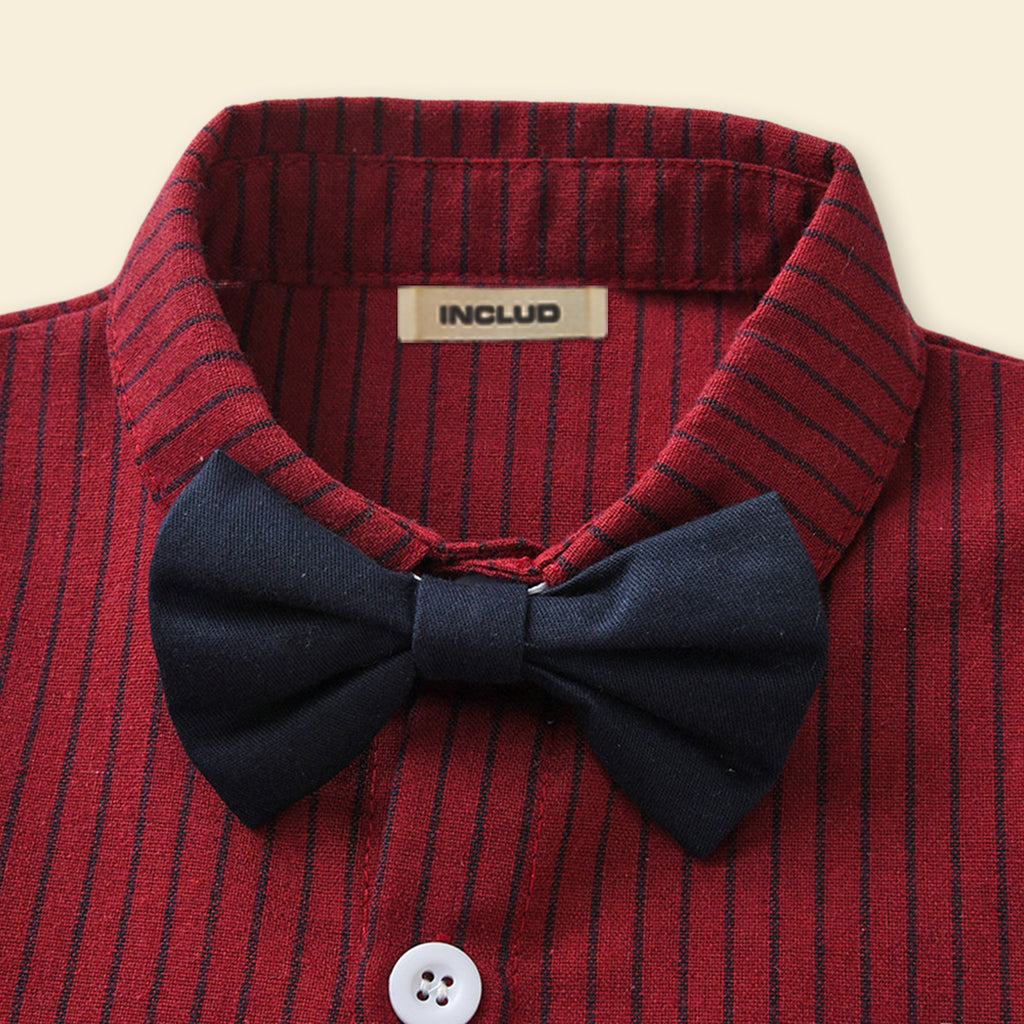 Boys Striped Shirt with Suspender Trousers Set 2 pc. Sets   